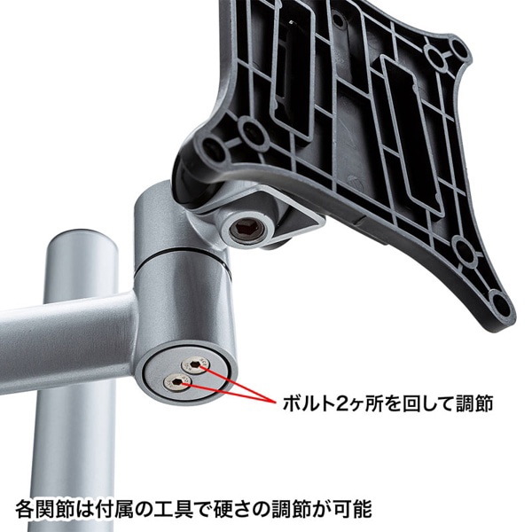 サンワサプライ 水平多関節液晶モニタアーム 水平可動 H420mm 1面 CR-LA1801 1個（ご注文単位1個）【直送品】