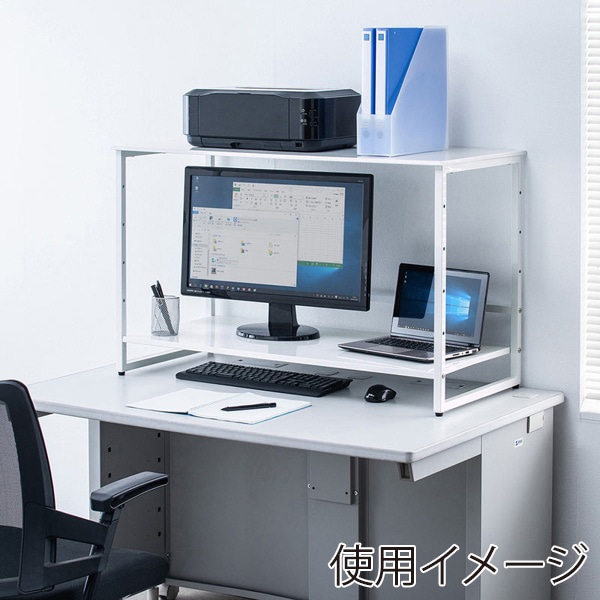 サンワサプライ スチール製机上ラック W980 MR-69W 1個（ご注文単位1個）【直送品】