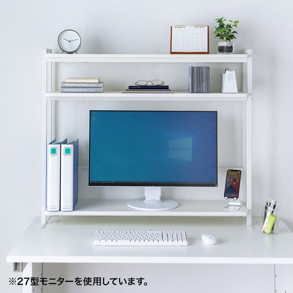 サンワサプライ クランプ式机上ラック 3段 ホワイト MR-LC308W 1個（ご注文単位1個）【直送品】