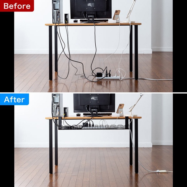 サンワサプライ ケーブル配線トレー ワイヤー Lサイズ ブラック CB-CT3BK 1個（ご注文単位1個）【直送品】