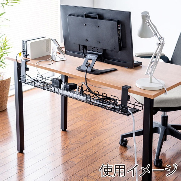 サンワサプライ ケーブル配線トレー ワイヤー Lサイズ ブラック CB-CT3BK 1個（ご注文単位1個）【直送品】