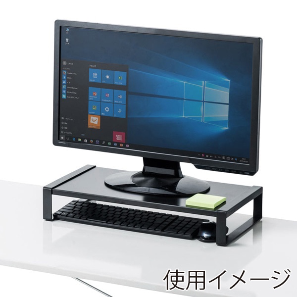 サンワサプライ スチール製机上ラック W500mm ブラック MR-LC207BKN 1個（ご注文単位1個）【直送品】