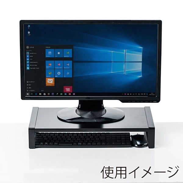 サンワサプライ スチール製机上ラック W500mm ブラック MR-LC207BKN 1個（ご注文単位1個）【直送品】