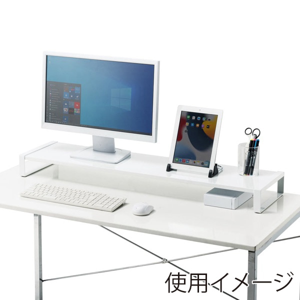 サンワサプライ スチール製机上ラック W1000mm ホワイト MR-LC209WN 1個(ご注文単位1個)【直送品】