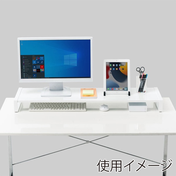 サンワサプライ スチール製机上ラック W1000mm ホワイト MR-LC209WN 1個(ご注文単位1個)【直送品】