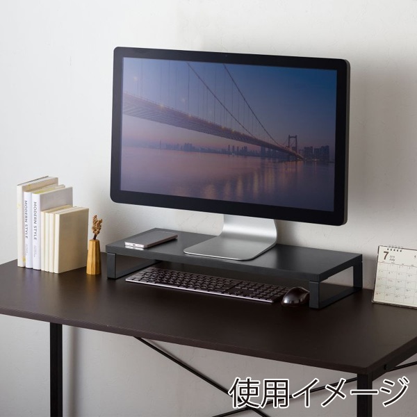 サンワサプライ 木製机上ラック W600mm ブラック MR-LC312BK 1個（ご注文単位1個）【直送品】