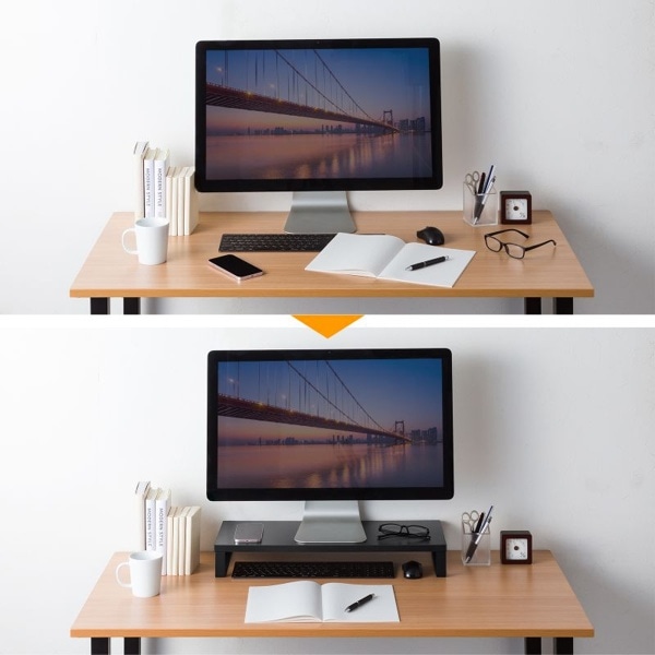 サンワサプライ 木製机上ラック W600mm ブラック MR-LC312BK 1個（ご注文単位1個）【直送品】