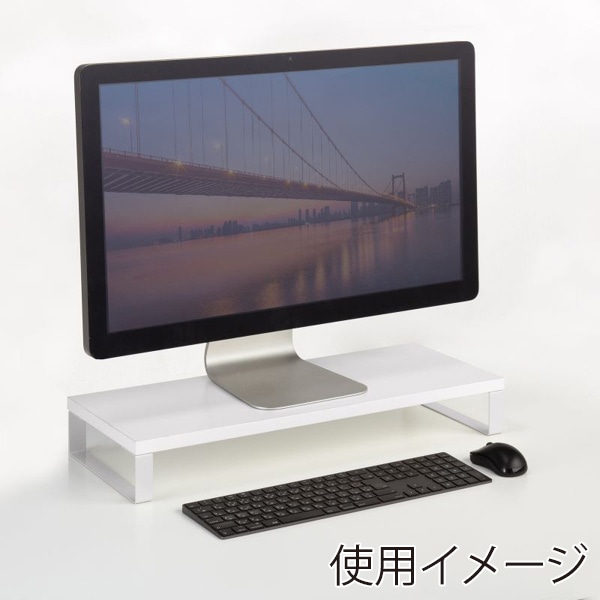 サンワサプライ 木製机上ラック W600mm ホワイト MR-LC312W 1個（ご注文単位1個）【直送品】