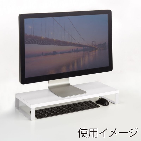 サンワサプライ 木製机上ラック W600mm ホワイト MR-LC312W 1個（ご注文単位1個）【直送品】