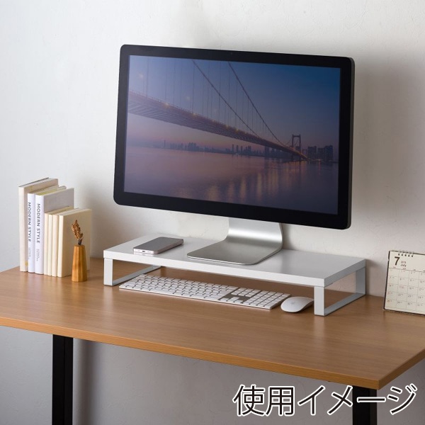 サンワサプライ 木製机上ラック W600mm ホワイト MR-LC312W 1個（ご注文単位1個）【直送品】