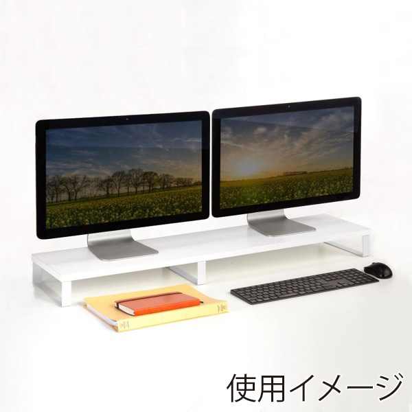 サンワサプライ 木製机上ラック W1000mm ホワイト MR-LC314W 1個（ご注文単位1個）【直送品】