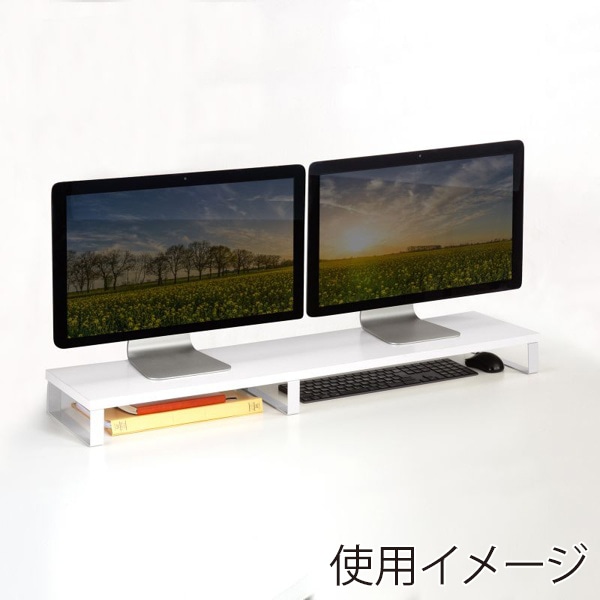 サンワサプライ 木製机上ラック W1000mm ホワイト MR-LC314W 1個（ご注文単位1個）【直送品】