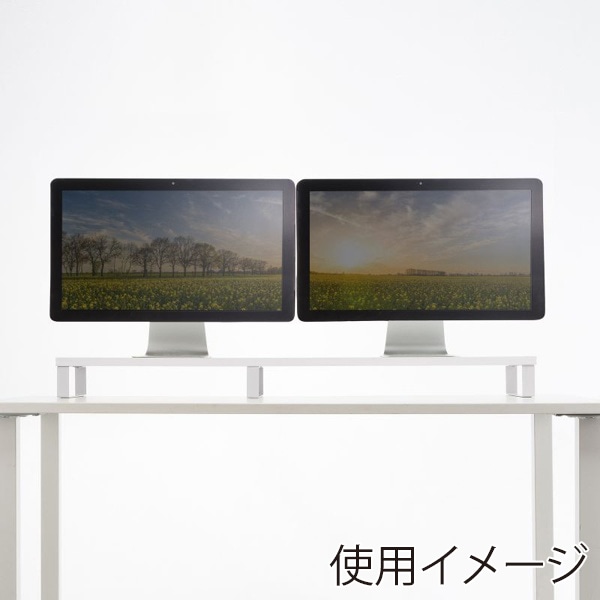 サンワサプライ 木製机上ラック W1000mm ホワイト MR-LC314W 1個（ご注文単位1個）【直送品】