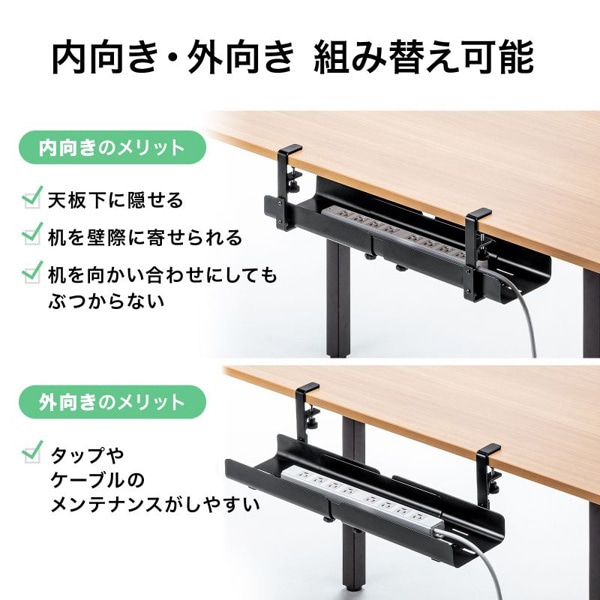 サンワサプライ ケーブル配線トレー スチール ブラック CB-CT8BK 1個（ご注文単位1個）【直送品】