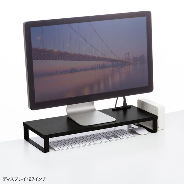 サンワサプライ コンセント付きモニター台 W600mm ブラック MR-LC212BK 1個（ご注文単位1個）【直送品】