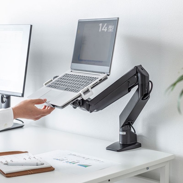 サンワサプライ モニターアーム用ノートパソコントレー MR-VESA15 1個（ご注文単位1個）【直送品】