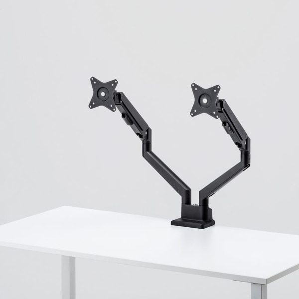 サンワサプライ モニターアーム デュアル ガススプリング式 ブラック CR-LAC2403BK 1個(ご注文単位1個)【直送品】