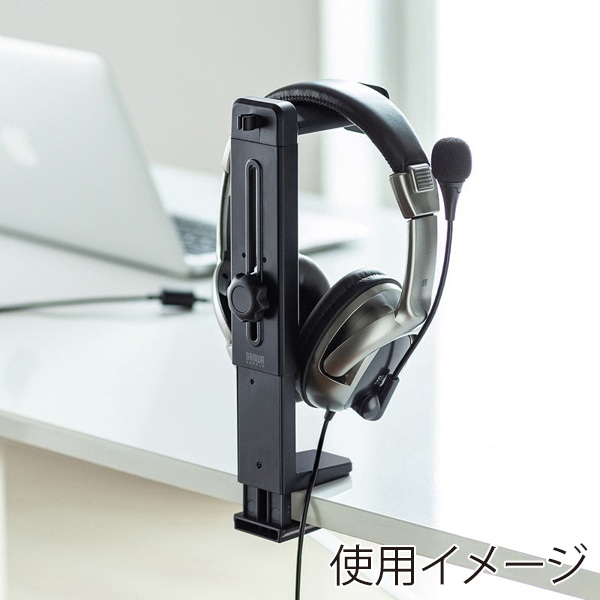 サンワサプライ 回転式2WAYヘッドホンスタンド PDA-STN25BK 1個(ご注文単位1個)【直送品】