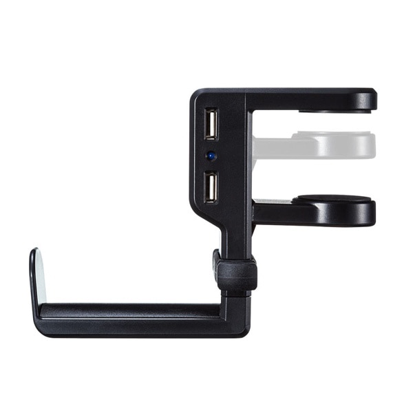 サンワサプライ 回転式ヘッドホンフック USBポート付き PDA-STN29BK 1個(ご注文単位1個)【直送品】