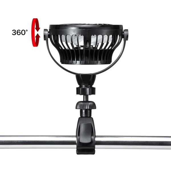 サンワサプライ 小型クランプ扇風機 充電式 VEH-FAN1 1個(ご注文単位1個)【直送品】