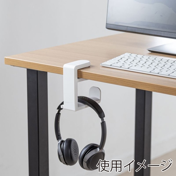 サンワサプライ 回転式ヘッドホンフック ホワイト PDA-STN18W 1個（ご注文単位1個）【直送品】