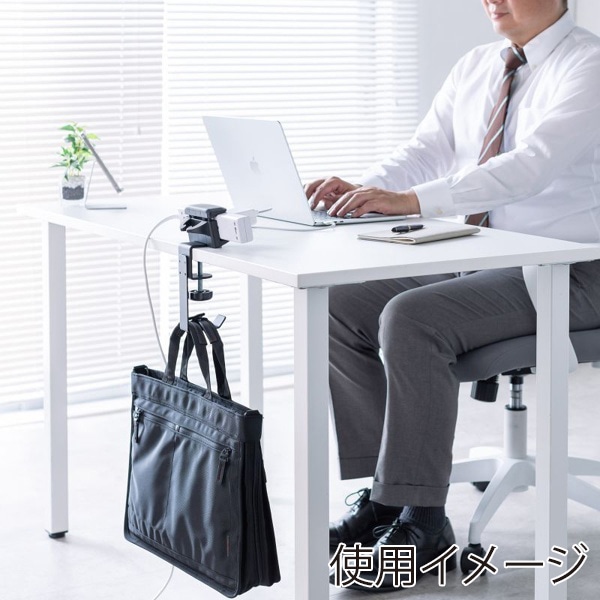 サンワサプライ タップホルダー付きバッグハンガー PDA-STN72BK 1個（ご注文単位1個）【直送品】