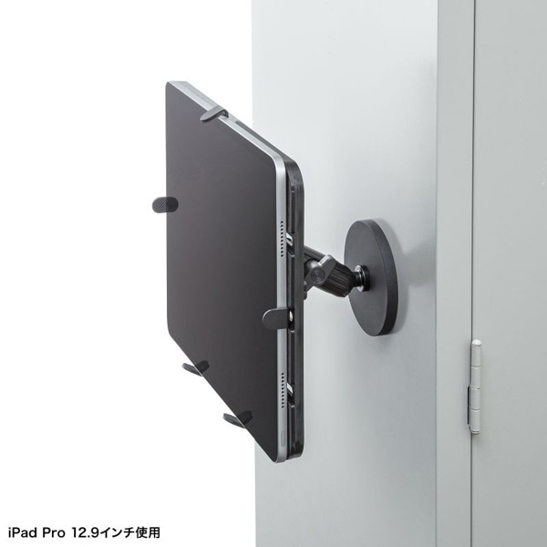 サンワサプライ マグネット取付け式タブレットホルダー 短アーム VEH-TBMG3 1個（ご注文単位1個）【直送品】