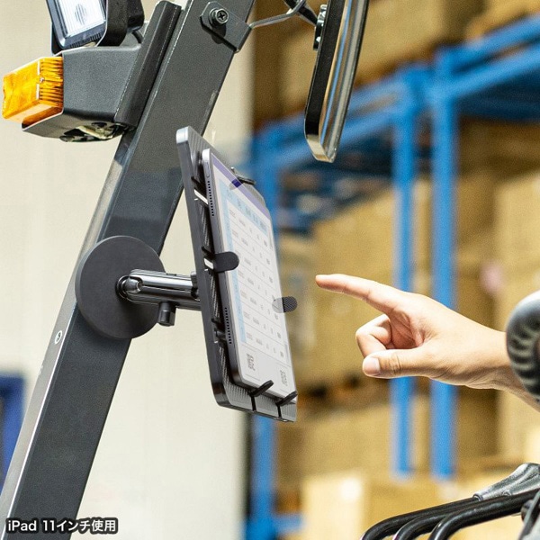 サンワサプライ マグネット取付け式タブレットホルダー 短アーム VEH-TBMG3 1個（ご注文単位1個）【直送品】