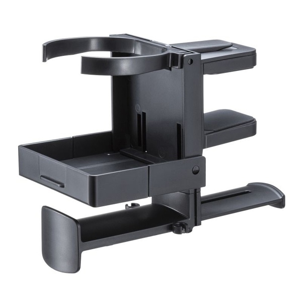 サンワサプライ ドリンクホルダー付きヘッドホンフック PDA-STN74BK 1個（ご注文単位1個）【直送品】