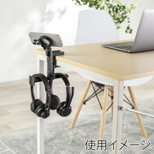 サンワサプライ マグネットホルダー付きヘッドホンフック PDA-STN75BK 1個（ご注文単位1個）【直送品】