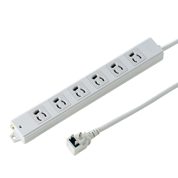 サンワサプライ 工事物件タップ L型プラグ 3P 6個口 1m TAP-K6L-1 1個（ご注文単位1個）【直送品】