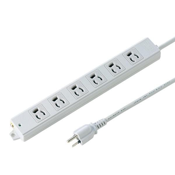 サンワサプライ 工事物件タップ エココード 3P 6個口 5m TAP-KE6-5 1個（ご注文単位1個）【直送品】