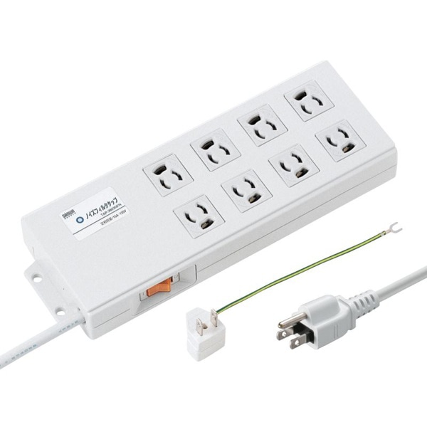 サンワサプライ ノイズフィルタタップ 3P 8個口 2m TAP-3803NFN 1個（ご注文単位1個）【直送品】