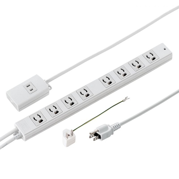 サンワサプライ 電源タップ 抜け止めタイプ 手元集中スイッチ付き 3P 8個口 2m TAP-MG3812N 1個（ご注文単位1個）【直送品】