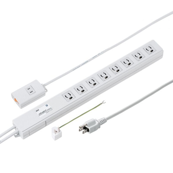 サンワサプライ ノイズフィルタタップ 3P 8個口 2m TAP-3812NFN 1個（ご注文単位1個）【直送品】