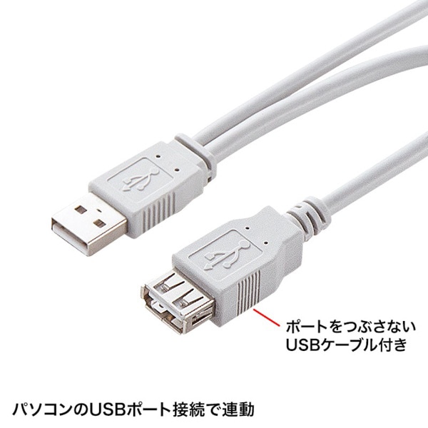 サンワサプライ USB連動タップ 抜け止めタイプ 3P・8個口・2m TAP-RE2UN 1個（ご注文単位1個）【直送品】