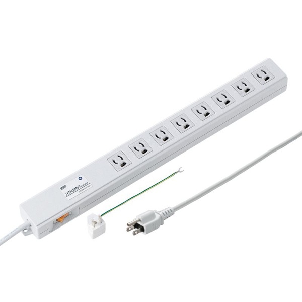 サンワサプライ ノイズフィルタタップ 3P 8個口 2m TAP-3811NFSWN 1個（ご注文単位1個）【直送品】