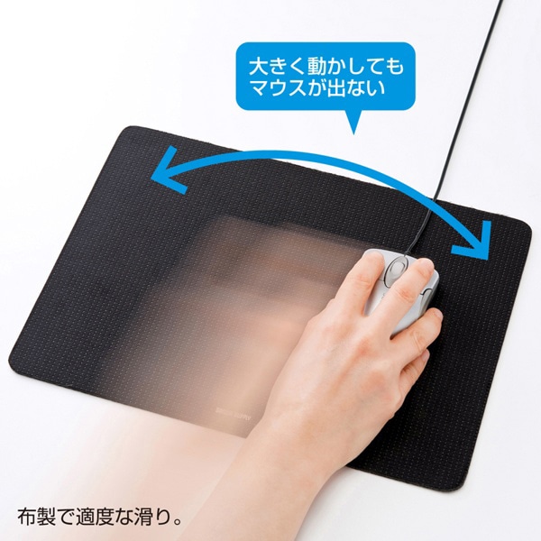 サンワサプライ 抗菌・消臭・静電気除去マウスパッド ブラック MPD-SEA4BK 1個(ご注文単位1個)【直送品】