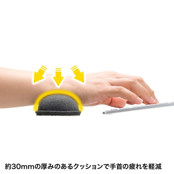 サンワサプライ クッションリストレスト ロングサイズ ダークグレー TOK-ERG5DGY-L 1個(ご注文単位1個)【直送品】