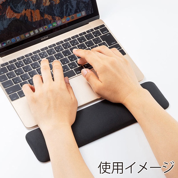 サンワサプライ 薄型リストレスト Mサイズ ブラック TOK-ERG6BK-M 1個（ご注文単位1個）【直送品】