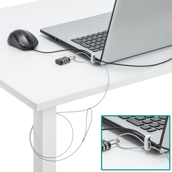 サンワサプライ ノートパソコン マウス セキュリティキット ダイヤル錠 SL-21 1個（ご注文単位1個）【直送品】