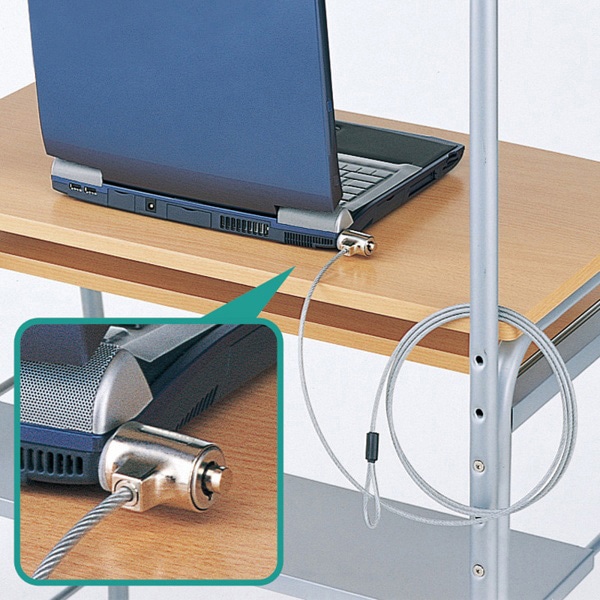 サンワサプライ ノートパソコン セキュリティキット 錠・ワイヤー一体型 SL-31 1個（ご注文単位1個）【直送品】