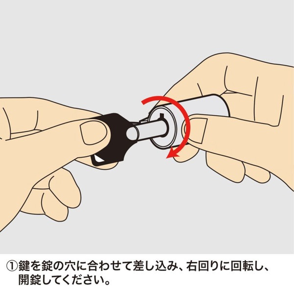 サンワサプライ eセキュリティ ワイヤー SL-31 鍵No.2 SLE-6S-2 1個(ご注文単位1個)【直送品】