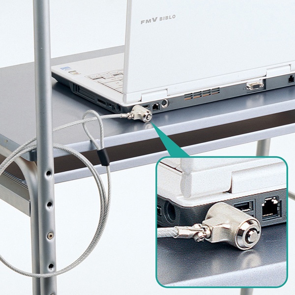 サンワサプライ ノートパソコン セキュリティキット フレキシブルシリンダ錠 SL-31F 1個（ご注文単位1個）【直送品】