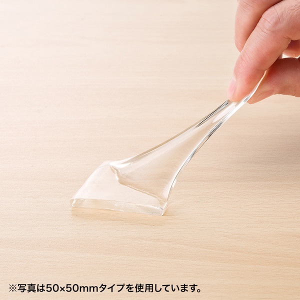 サンワサプライ 透明両面粘着ゴム 中 4枚入 QL-75CL 1個（ご注文単位1個）【直送品】