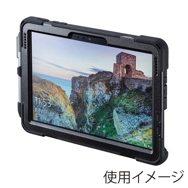 サンワサプライ Surface Go1～4用耐衝撃ケース ハンドル・スタンド付き ブラック PDA-SF7BK 1個（ご注文単位1個）【直送品】
