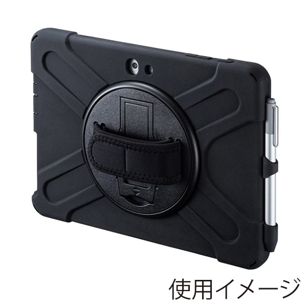 サンワサプライ Surface Go1～4用耐衝撃ケース ハンドル・スタンド付き ブラック PDA-SF7BK 1個（ご注文単位1個）【直送品】