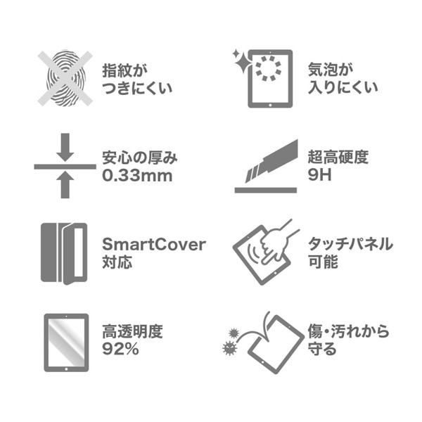 サンワサプライ 液晶保護フィルム iPad用 強化ガラス 10.2インチ LCD-IPAD102GBC 1個（ご注文単位1個）【直送品】