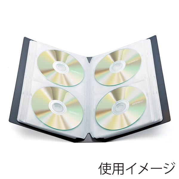 サンワサプライ DVD・CDファイルケース 72枚収納 ブラック FCD-FL72BK 1個（ご注文単位1個）【直送品】
