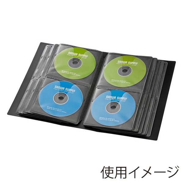 サンワサプライ ブルーレイディスク対応ファイルケース 104枚収納 ブラック FCD-FLBD104BK 1個（ご注文単位1個）【直送品】